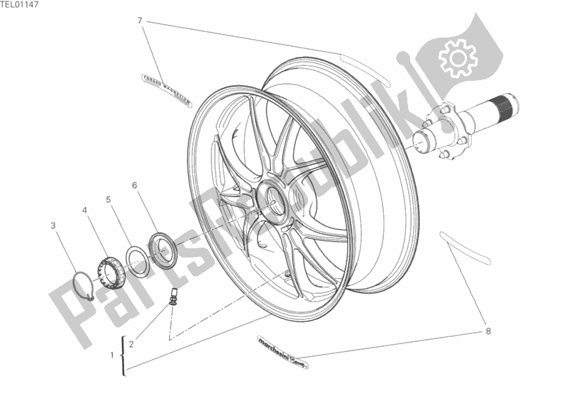 Todas las partes para Rueda Trasera de Ducati Superbike Panigale 25 Anniversario 916 USA 1100 2020